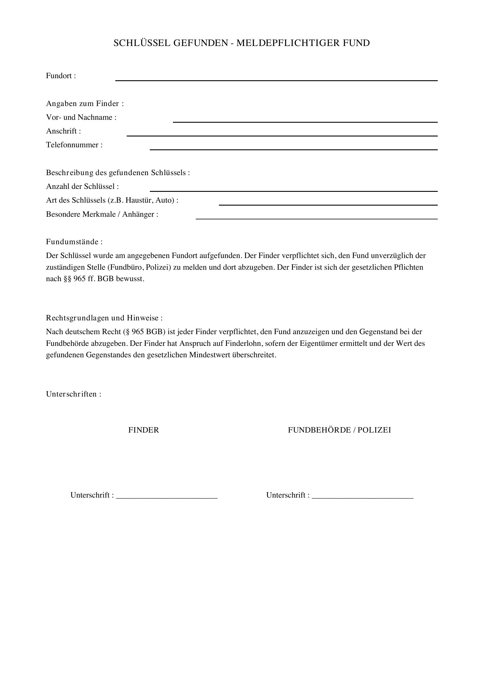 Schlüssel Gefunden Text